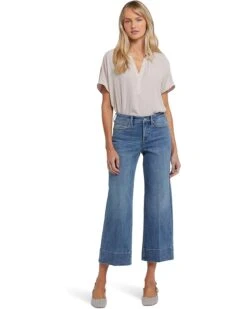 NYDJ Petite Teresa Wide Leg Ankle Jeans in Majorca Bay