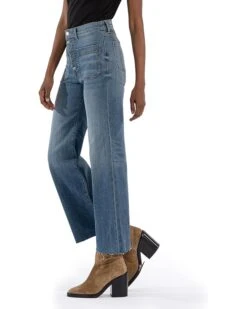 KUT from the Kloth Petite Meg High-Rise Wide Leg Exposed Button Raw Hem Patch Pockets in Prevent | Jeans 7 KUT from the Kloth Petite Meg High-Rise Wide Leg Exposed Button Raw Hem Patch Pockets in Prevent | Jeans -Shoe Vogue Shop 71P7eWyylHL. AC SR736920