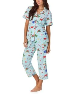 Bedhead PJs Short Sleeve Cotton Knit Cropped Pajama Set | Sleepwear -Shoe Vogue Shop 71Q5xk6 YuL. AC SR736920