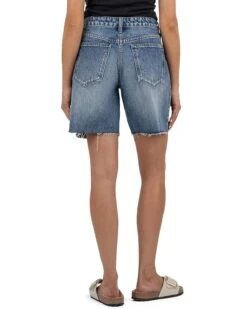 KUT from the Kloth Hailey High Rise Long Bermuda-Basic Raw Hem | Shorts -Shoe Vogue Shop 71RCRTMaQsL. AC SR736920