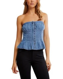 Free People Denim Wink Wink Tube | Shirts & Tops