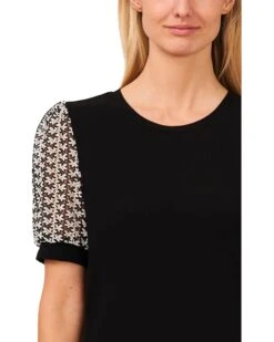 CeCe Puff Sleeve Mix Media Knit Top | Shirts & Tops -Shoe Vogue Shop 71UAb5EO2GL. AC SR736920