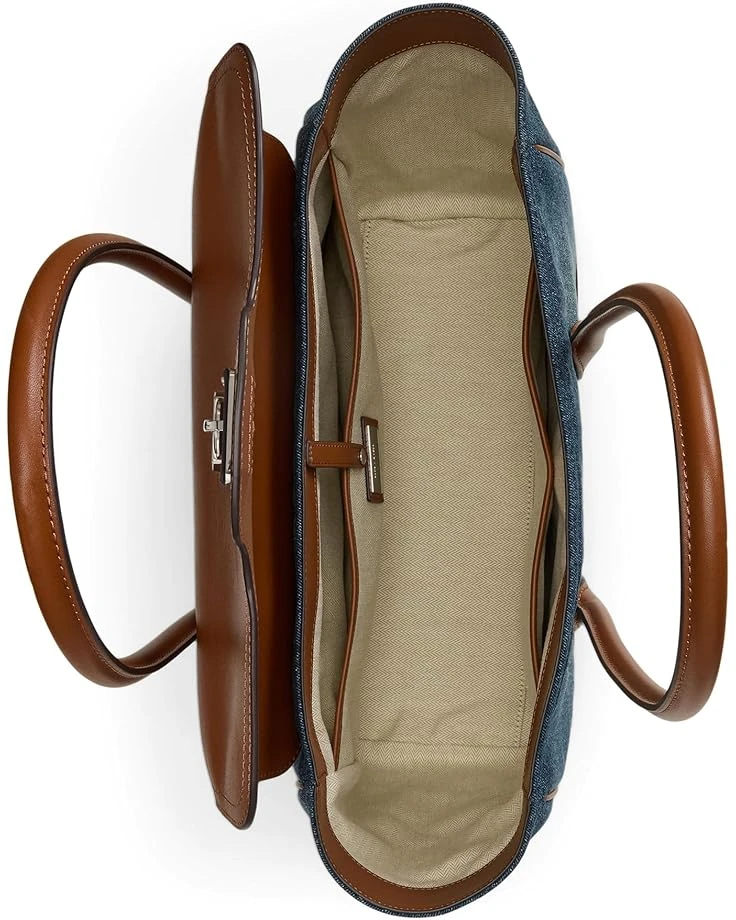 Lauren Ralph Lauren Washed Denim Large Tanner Satchel | Handbags 5 Lauren Ralph Lauren Washed Denim Large Tanner Satchel | Handbags - Image 3