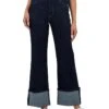 KUT from the Kloth Petite Charlotte High-Rise Fab Ab Wide Leg Roll-Up in Distinguished | Jeans 1 KUT from the Kloth Petite Charlotte High-Rise Fab Ab Wide Leg Roll-Up in Distinguished | Jeans -Shoe Vogue Shop 71X9PgASjsL. AC SR736920