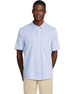 Johnston & Murphy Short Sleeve XC Flex Birdseye Flower Print Button Front Shirt | Shirts & Tops