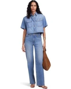 Madewell Boxy Cropped Short Sleeve Shirt In Altoona | Shirts & Tops -Shoe Vogue Shop 71avxPj1WL. AC SR736920