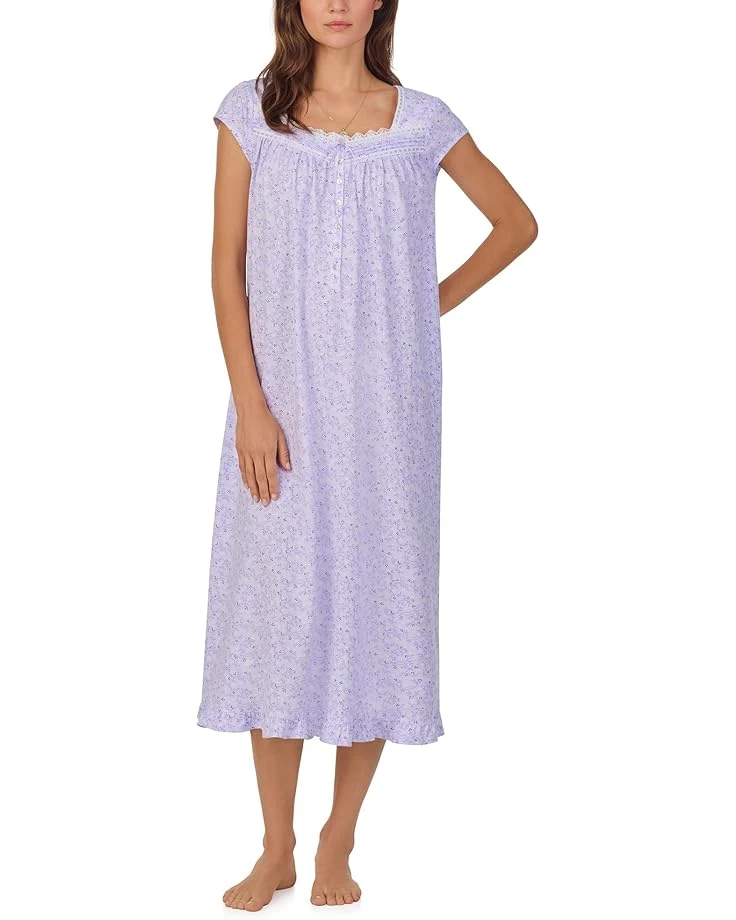 Eileen West Cotton Knit Cap Sleeve Gown | Sleepwear 3 Eileen West Cotton Knit Cap Sleeve Gown | Sleepwear