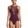 BECCA Muse Macie High Neck Mesh Overlay One Piece | Swimwear