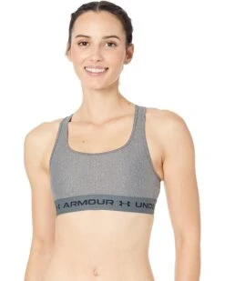 Under Armour Cross-Back Mid Heather Bra | Underwear & Intimates