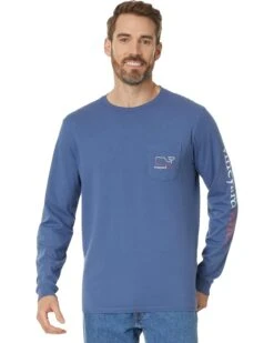 Vineyard Vines Long Sleeve Burgee Vintage Whale Pocket Tee | Shirts & Tops -Shoe Vogue Shop 71hL22MVpsL. AC SR736920