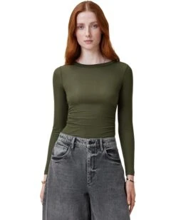 AllSaints Bec Long Sleeve Tee | Shirts & Tops -Shoe Vogue Shop 71hWzAcPrdL. AC SR736920