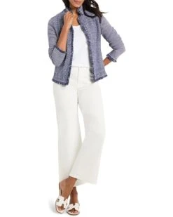 NIC+ZOE Notch Collar Fringe Mix Knit Jacket | Coats & Outerwear -Shoe Vogue Shop 71iVIqBEXL. AC SR736920