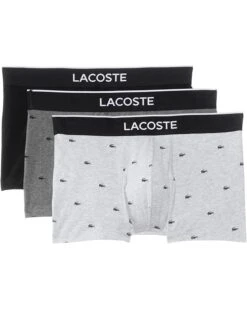 Lacoste Cotton Stretch Mini Croc Print Trunks 3-pack | Underwear