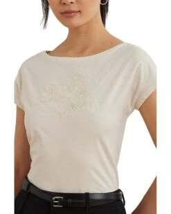 Lauren Ralph Lauren Embroidered Jersey Tee | Shirts & Tops -Shoe Vogue Shop 71jpH3Y7XNL. AC SR736920