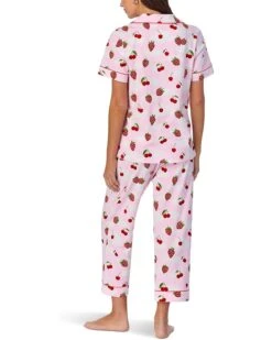 Bedhead PJs Short Sleeve Cotton Knit Cropped Pajama Set | Sleepwear -Shoe Vogue Shop 71kjPnoPeNL. AC SR736920