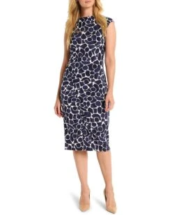 NIC+ZOE Petite Geo Pebble Side Ruche Dress | Dresses