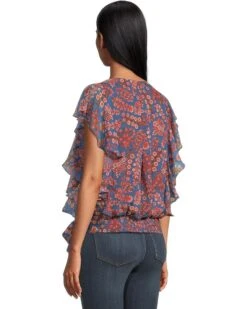 Liverpool Los Angeles Short Sleeve Ruffle Sleeve Draped Front Woven Blouse | Shirts & Tops -Shoe Vogue Shop 71mW1xYsNKL. AC SR736920