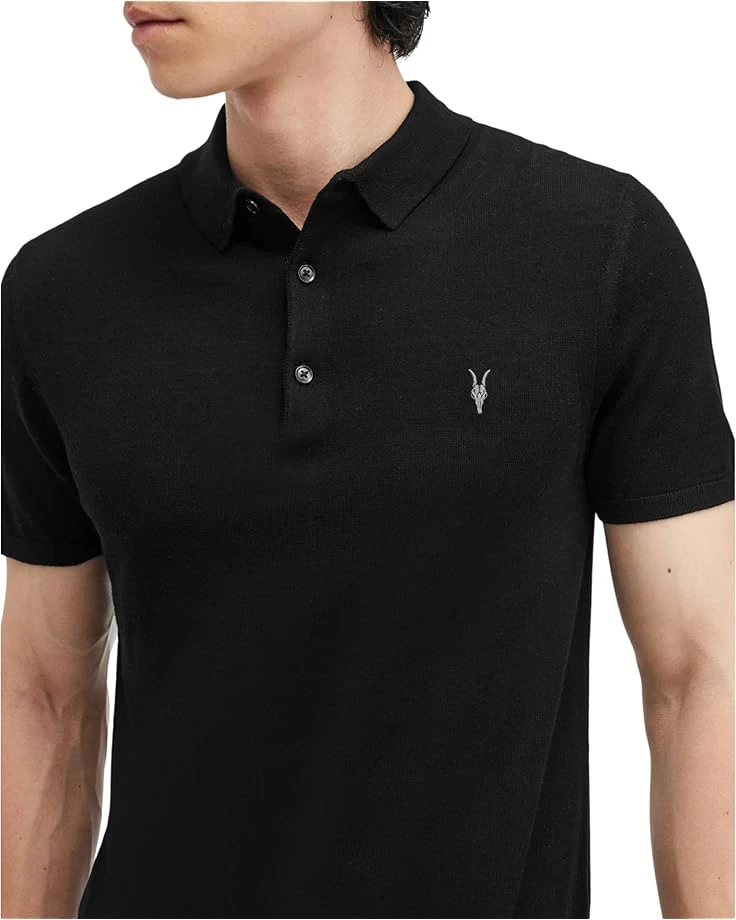 AllSaints Mode Merino Short Sleeve Polo | Shirts & Tops 5 AllSaints Mode Merino Short Sleeve Polo | Shirts & Tops - Image 3