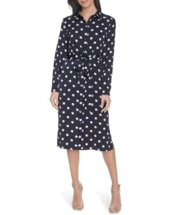 Calvin Klein Satin Polka Dot Shirt Dress | Dresses