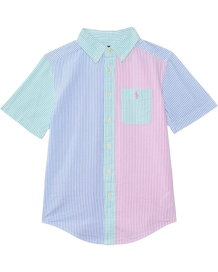 Polo Ralph Lauren Kids Striped Cotton Seersucker Fun Shirt (Toddler/Little Kid) | Shirts & Tops 3 Polo Ralph Lauren Kids Striped Cotton Seersucker Fun Shirt (Toddler/Little Kid) | Shirts & Tops