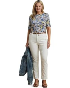 Lauren Ralph Lauren Plus Size Judy Mid Sleeve T-Shirt | Shirts & Tops -Shoe Vogue Shop 71rdGP2LOIL. AC SR736920