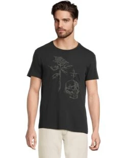 John Varvatos Rose + Skull Tee KG6913S25 | Shirts & Tops