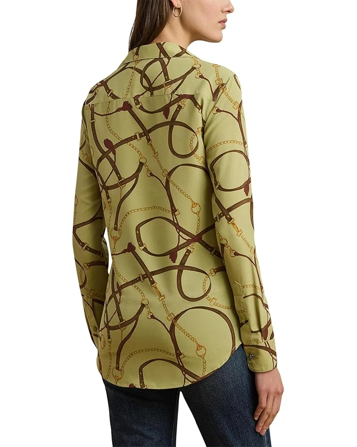 Lauren Ralph Lauren Classic Fit Belting-Print Crepe Shirt | Shirts & Tops 4 Lauren Ralph Lauren Classic Fit Belting-Print Crepe Shirt | Shirts & Tops - Image 2