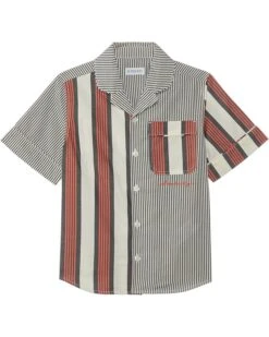 Burberry Kids Xanadu Striped Short Sleeve Shirt (Toddler/Little Kid/Big Kid) | Shirts & Tops