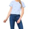 CeCe Short Sleeve Crew Neck Tee with Gem Butterflies | Shirts & Tops -Shoe Vogue Shop 71wcy3MbeL. AC SR736920