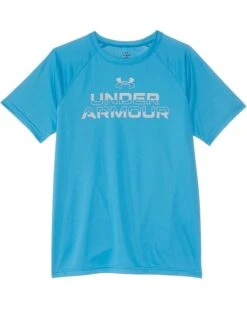 Under Armour Kids Tech Split Wordmark Short Sleeve T Shirt (Big Kid) | Shirts & Tops