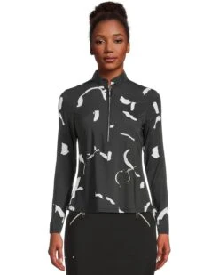 Jamie Sadock Sunsense Andalouse Print Long Sleeve 1/4 Zip Sun Protection Top | Shirts & Tops
