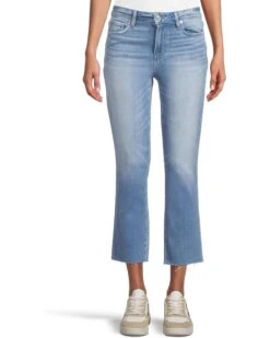 Paige Cindy Crop Seamed Belt Loops Raw Hem in Mesmerize | Jeans