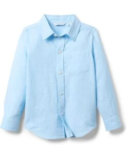 Janie and Jack Linen Roll-Up Shirt (Toddler/Little Kid/Big Kid) | Shirts & Tops