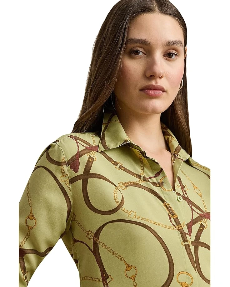 Lauren Ralph Lauren Classic Fit Belting-Print Crepe Shirt | Shirts & Tops 5 Lauren Ralph Lauren Classic Fit Belting-Print Crepe Shirt | Shirts & Tops - Image 3