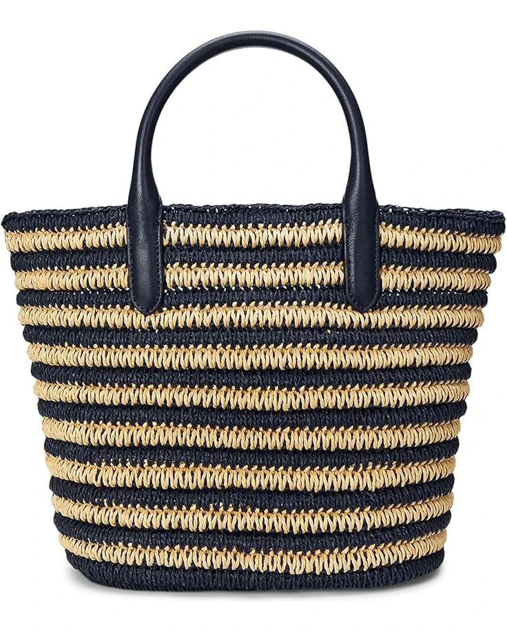 Lauren Ralph Lauren Striped Straw Medium Brie Tote Bag | Handbags 4 Lauren Ralph Lauren Striped Straw Medium Brie Tote Bag | Handbags - Image 2