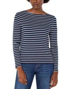 Liverpool Los Angeles Long Sleeve Boatneck Knit Top | Shirts & Tops -Shoe Vogue Shop 814P7ZVtSL. AC SR736920