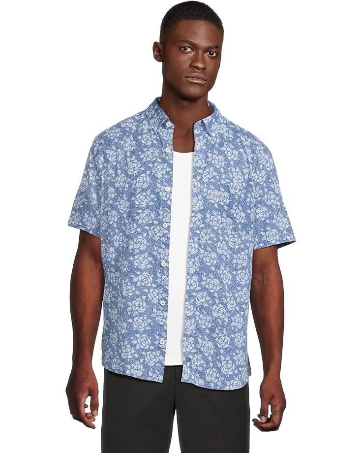 Johnston & Murphy Short Sleeve Rose Print Linen Shirt | Shirts & Tops 3 Johnston & Murphy Short Sleeve Rose Print Linen Shirt | Shirts & Tops