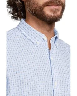 Johnston & Murphy Short Sleeve Illusion Print Linen Shirt | Shirts & Tops -Shoe Vogue Shop 816e7iMjDAL. AC SR736920