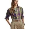 Lauren Ralph Lauren Relaxed Fit Plaid Linen Shirt | Shirts & Tops