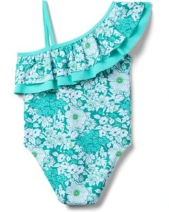 Janie and Jack Floral One Shoulder One-Piece Swim (Toddler/Little Kid/Big Kid) | Swimwear -Shoe Vogue Shop 81Evl3VYCL. AC SR736920