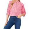 CeCe Heart Ruched Sleeve Hidden Placket Blouse | Shirts & Tops -Shoe Vogue Shop 81GIlYwLY9L. AC SR736920