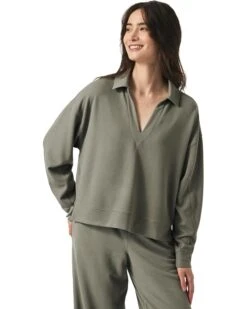 Splendid Waffle Scuba Polo Sweatshirt | Hoodies & Sweatshirts