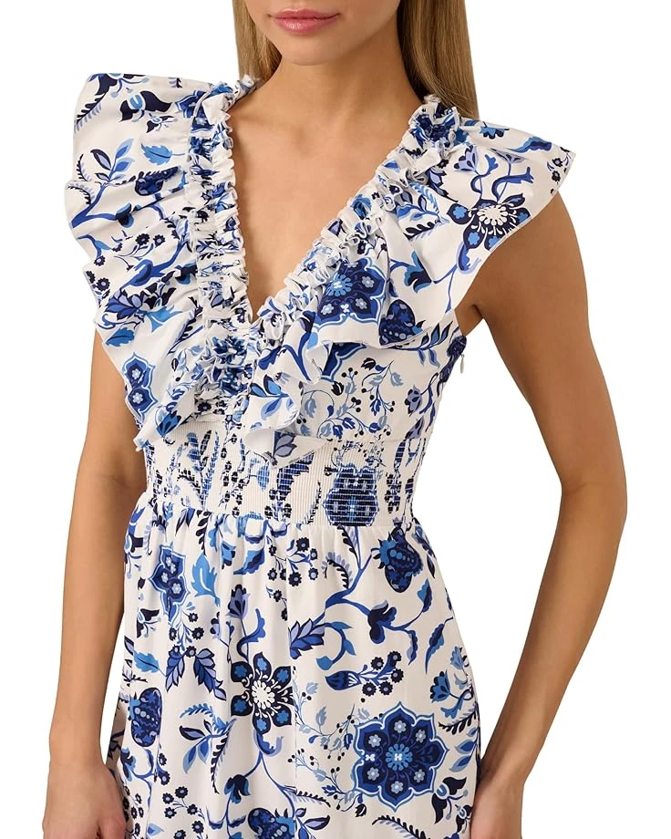 Adrianna Papell Printed Ruffle Midi Dress | Dresses 5 Adrianna Papell Printed Ruffle Midi Dress | Dresses - Image 3