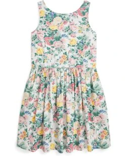 Polo Ralph Lauren Kids Floral Cotton Dress (Big Kid) | Dresses