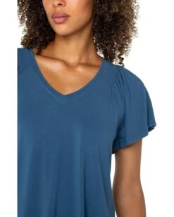 Liverpool Los Angeles Short Flutter Sleeve V-neck Knit Top | Shirts & Tops -Shoe Vogue Shop 81ODdUlUgoL. AC SR736920