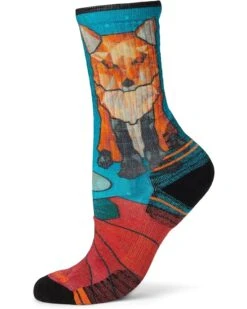 Smartwool Hike Targeted Cushion Geo Fox Print Crew Socks