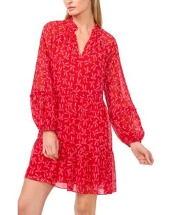 CeCe Bow Print Long Sleeve Babydoll Dress | Dresses -Shoe Vogue Shop 81Z7OzUWwSL. AC SR736920