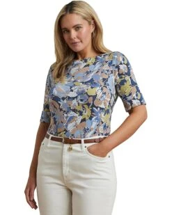 Lauren Ralph Lauren Plus Size Judy Mid Sleeve T-Shirt | Shirts & Tops
