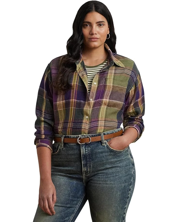 Lauren Ralph Lauren Plus Size Brawley Long Sleeve Button Front Shirt | Shirts & Tops 3 Lauren Ralph Lauren Plus Size Brawley Long Sleeve Button Front Shirt | Shirts & Tops