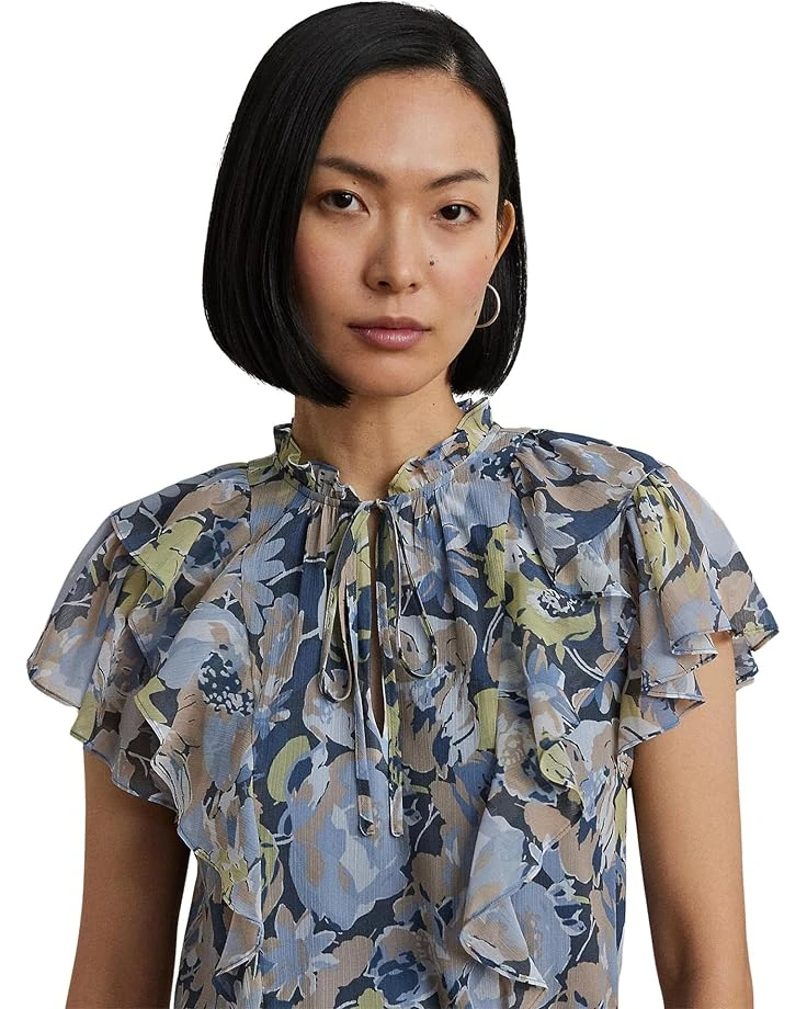 Lauren Ralph Lauren Floral Ruffle-Trim Georgette Dress | Dresses 5 Lauren Ralph Lauren Floral Ruffle-Trim Georgette Dress | Dresses - Image 3
